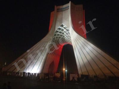 طراحی و تست و اجرای نورپردازی دائم برج آزادی تهران 